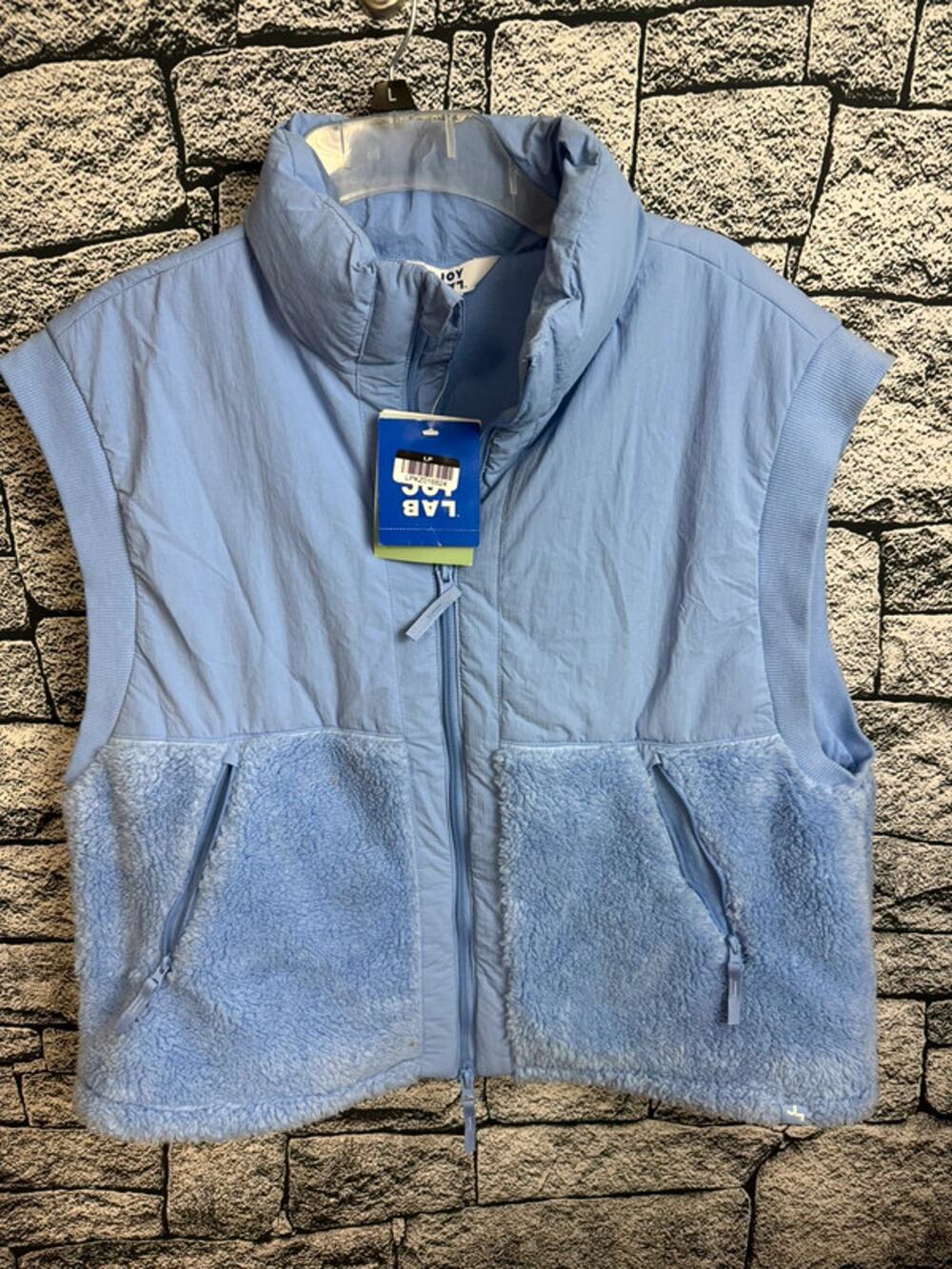 NWT Ladies JoyLab Periwinkle Blue Boxy Fit Vest - Medium